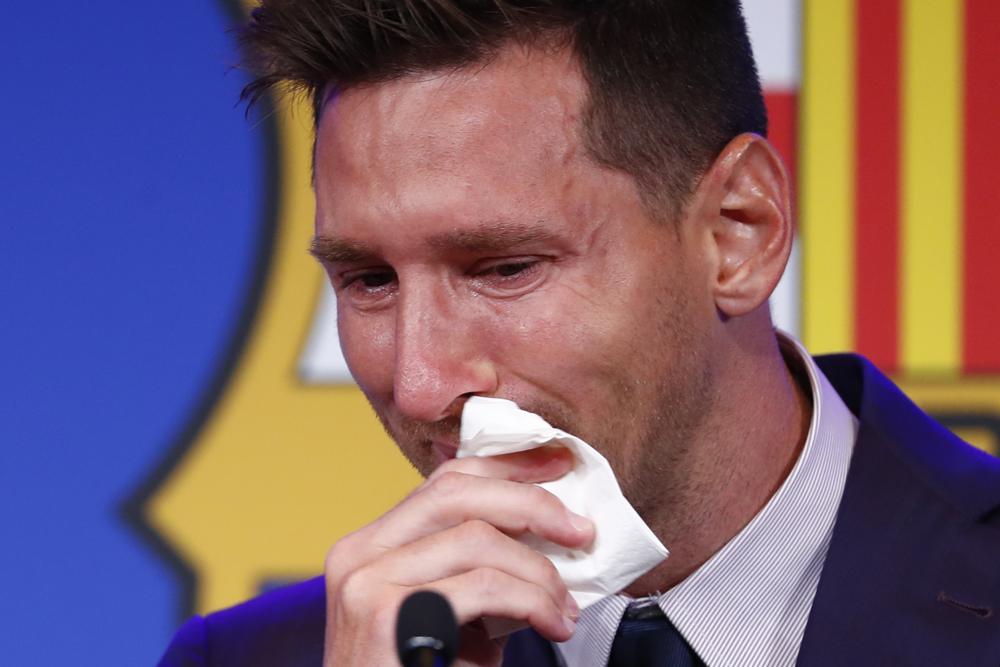 Lionel Messi In Tears At Farewell Barcelona Press Conference Triple Uk 8158